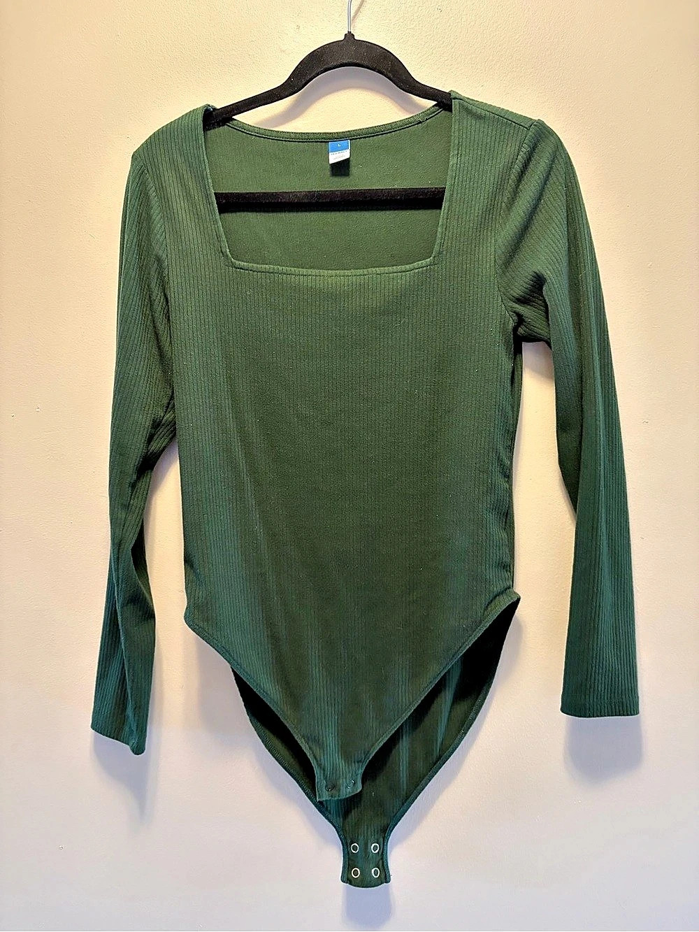 Old Navy Long-Sleeve Square-Neck Rib-Knit Bodysuit